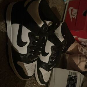 Nike Black and White Hightop Sneakers